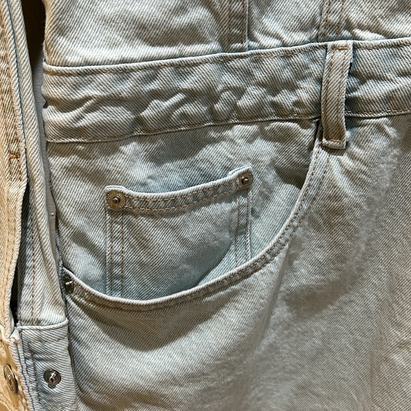 NWT Zara light Denim Short Mini Dress size large - Picture 5 of 9